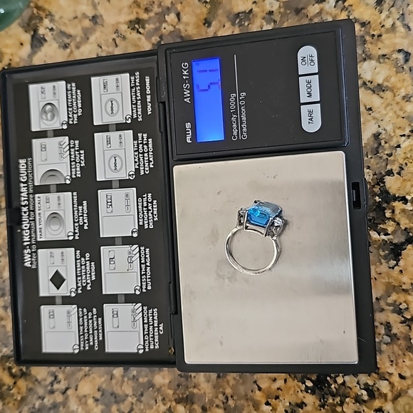 London blue topaz, topaz, and sterling silver cocktail ring - Picture 6 of 7